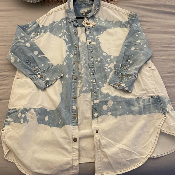 easel Dresses Easel Bleached Denim Dress Poshmark